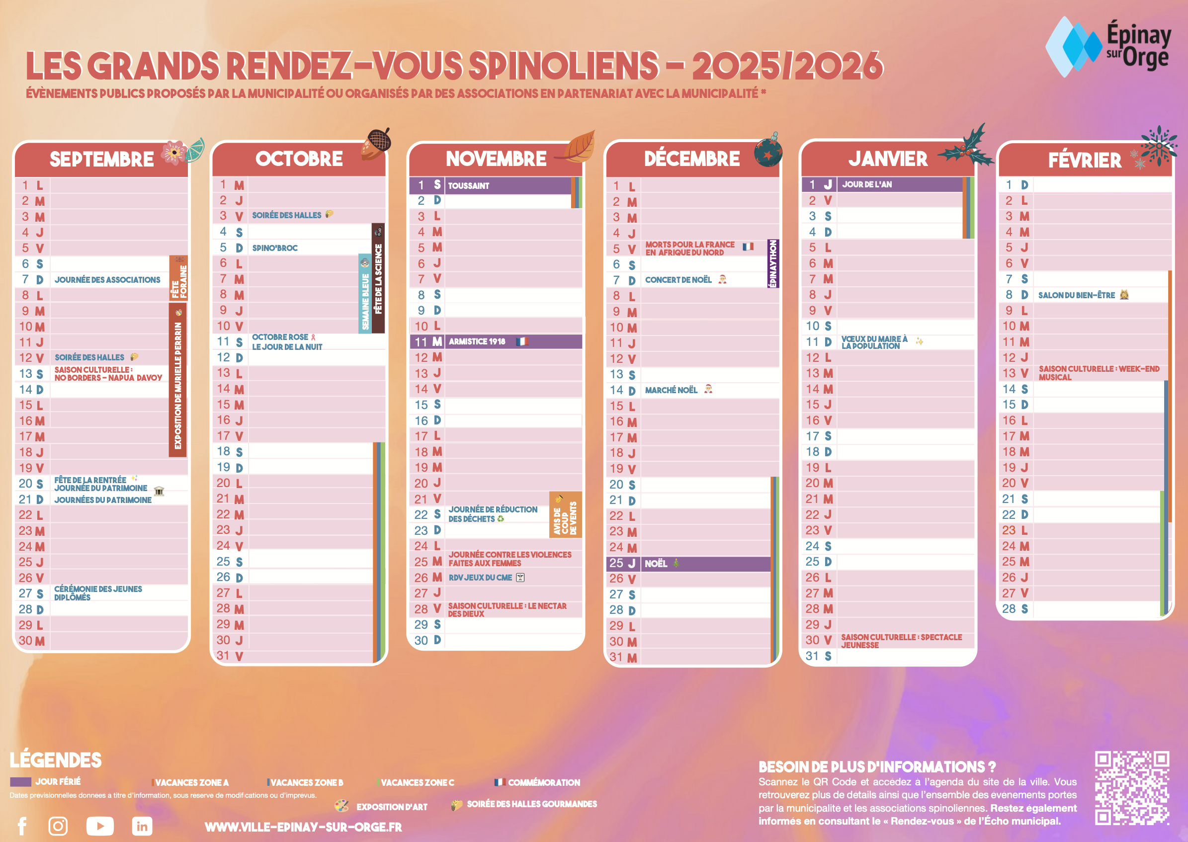 Calendrier des grands événements